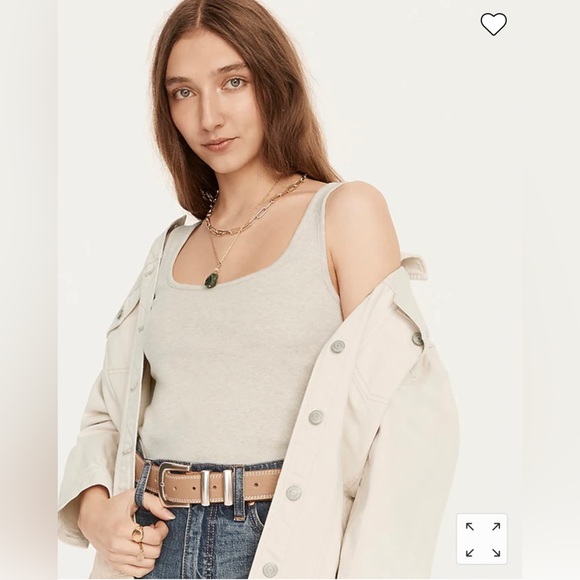 J.Crew perfect-fit shelf-bra tank top in whisper peach - Picture 2 of 5